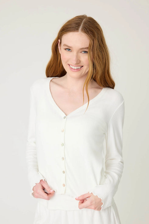 Pj Salvage Pointelle Essentials Short Cardigan and Shorts Set